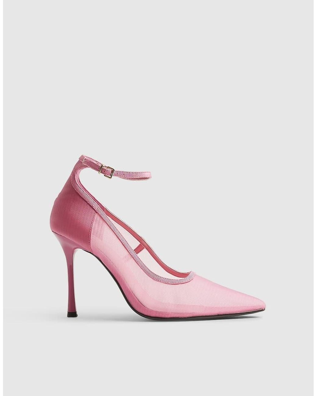 River Island Pink Mesh Court Heels