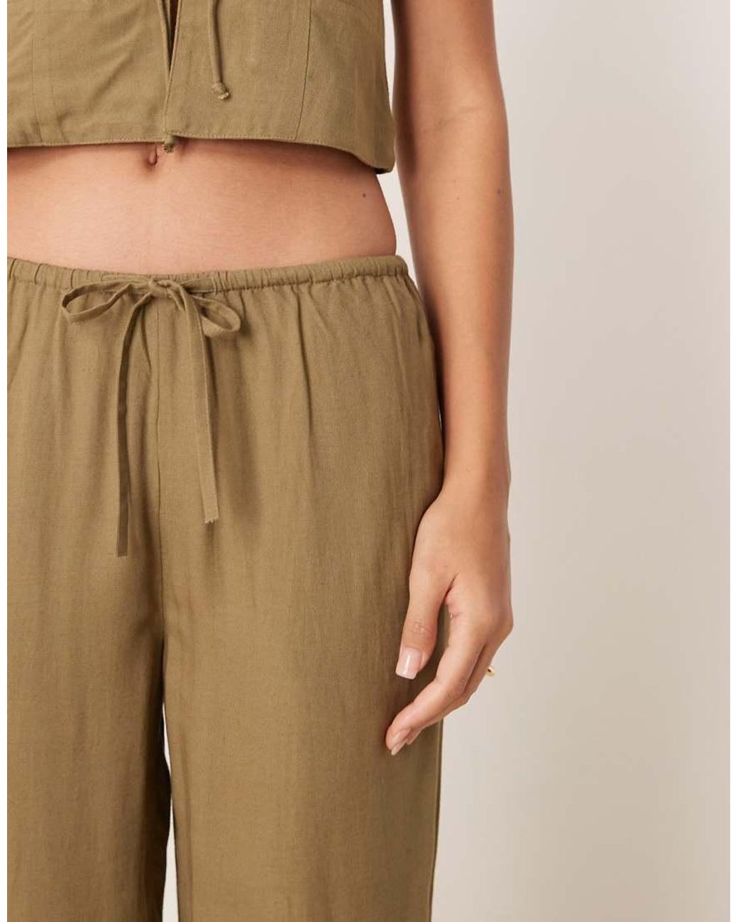 Iisla & Bird Natural Skinny Waistband Beach Trouser Co-ord