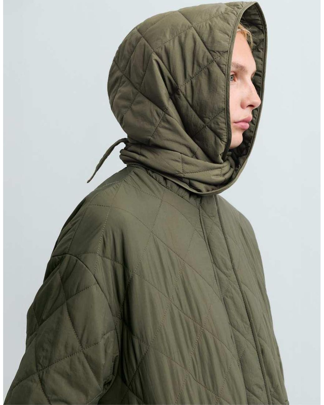 Oysho Green Quilted Hood