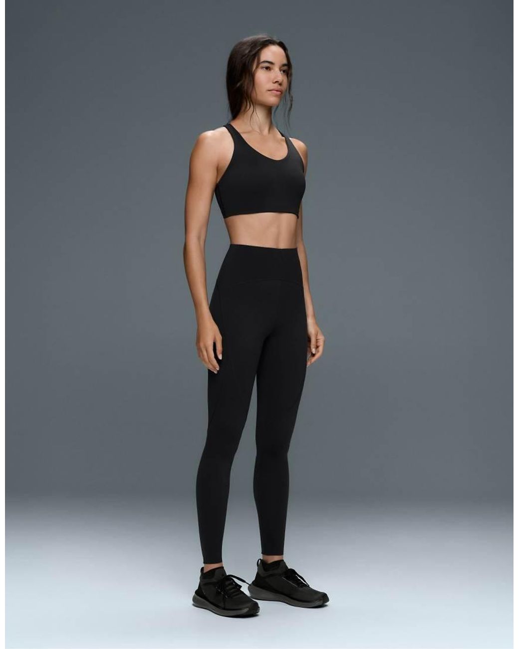 Oysho Blue Basic Compressive Ankle-length leggings