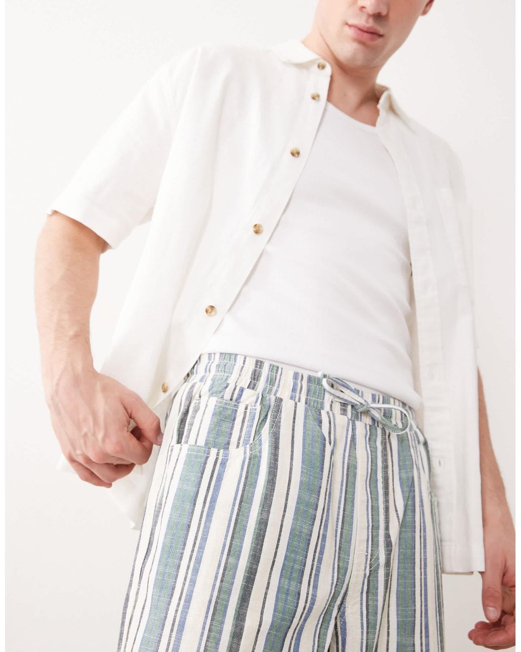 ASOS White baggy Elasticated Pants for men