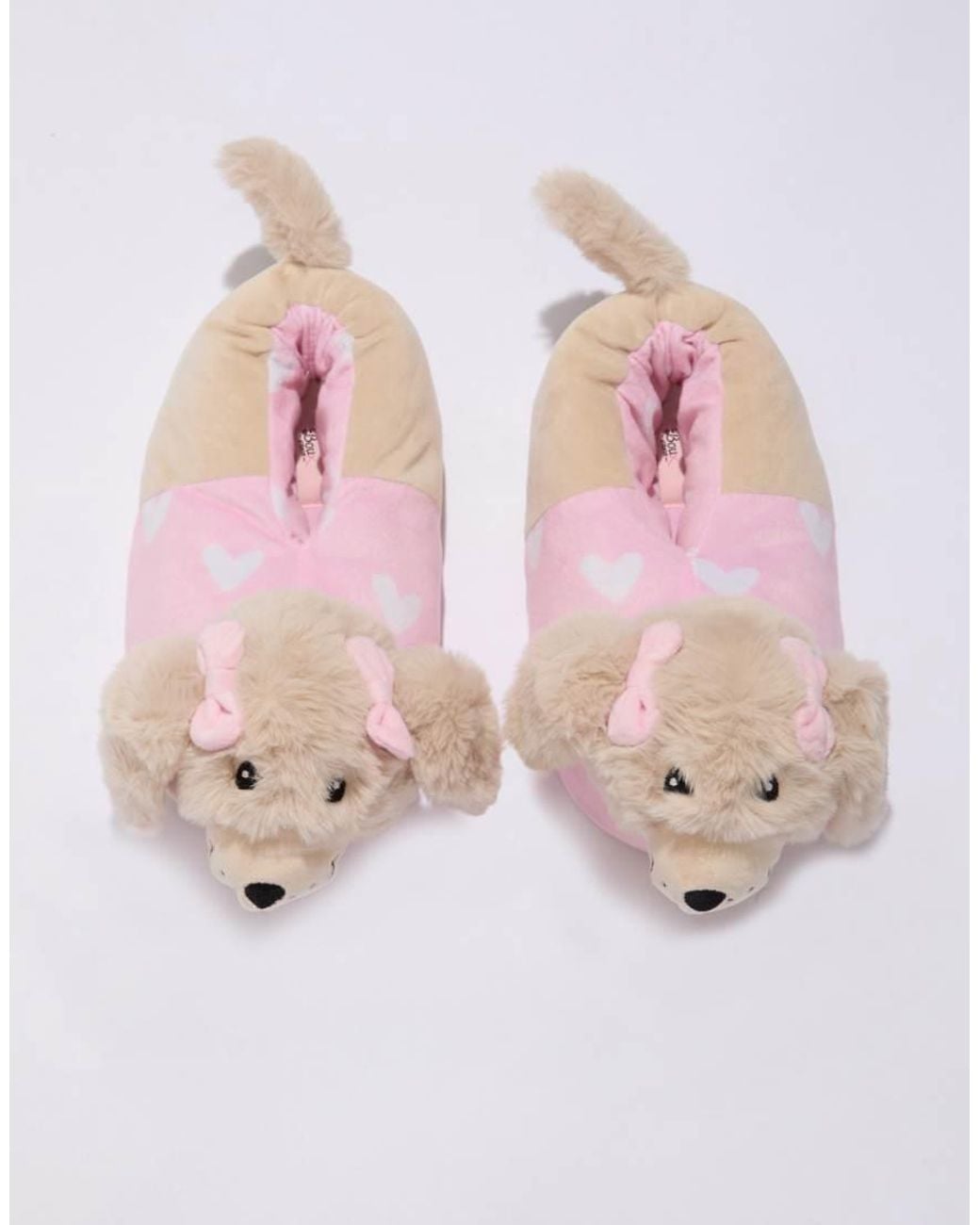 Boux Avenue Pink Sausage Dog Plush Novelty Slippers Super Soft Loungewear