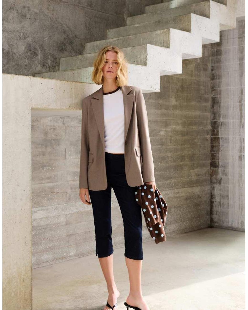 Pull&Bear Natural Basic Blazer