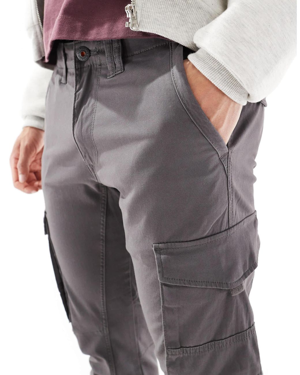 Jack & Jones Intelligence – e cargohose mit bündchen in Black für Herren
