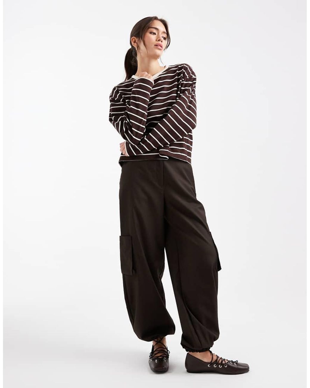 Miss Selfridge Black Boxy Long Sleeve Top