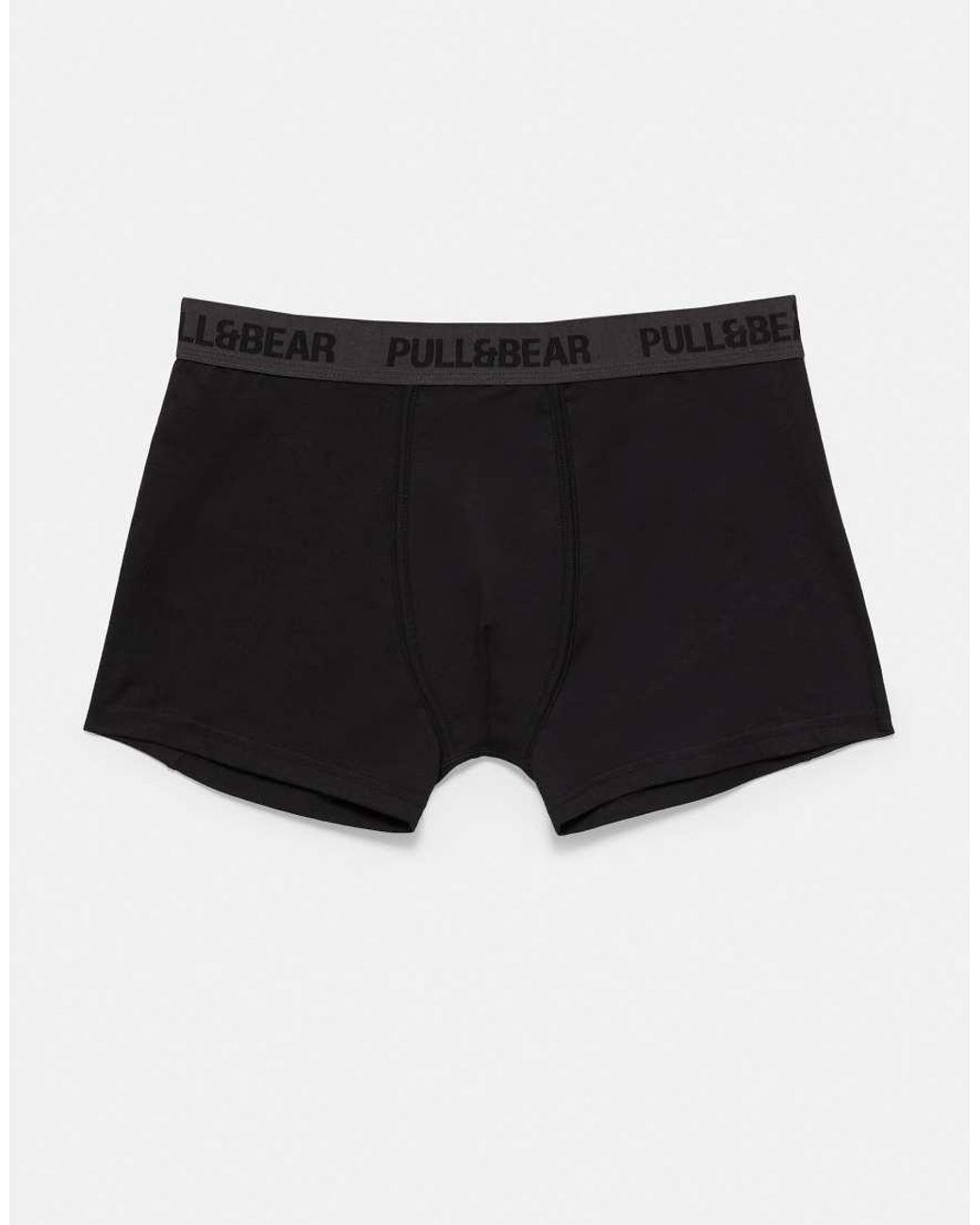 Pull&Bear Black Pack Of 3 Boxers for men