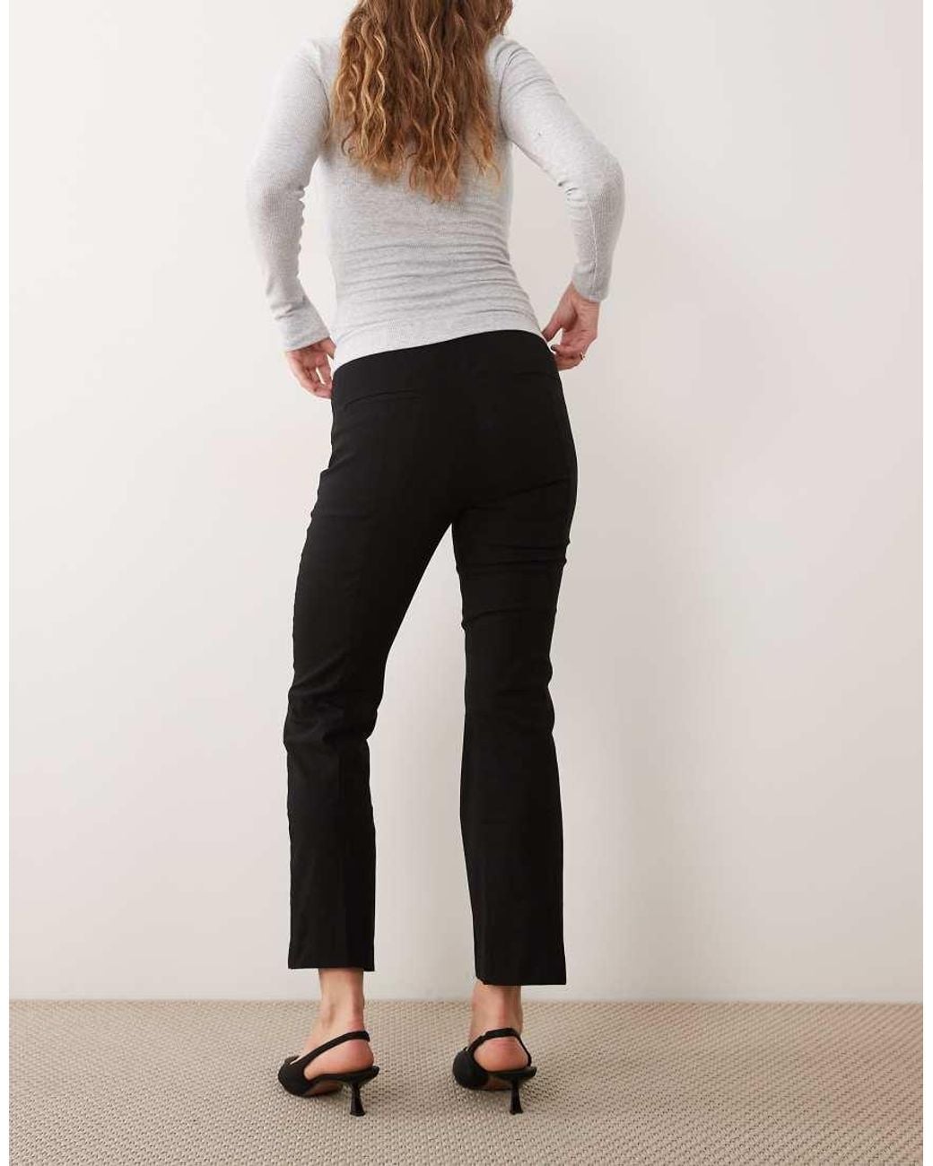 Mango White Cropped Tailored Trouser