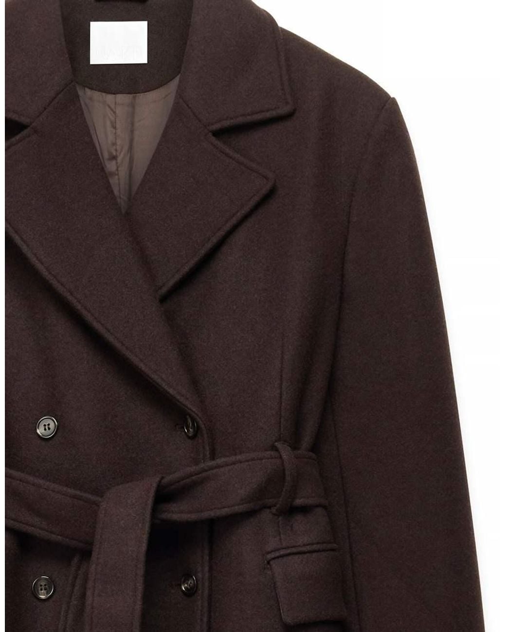 NA-KD Black Wool Blend Belted Coat