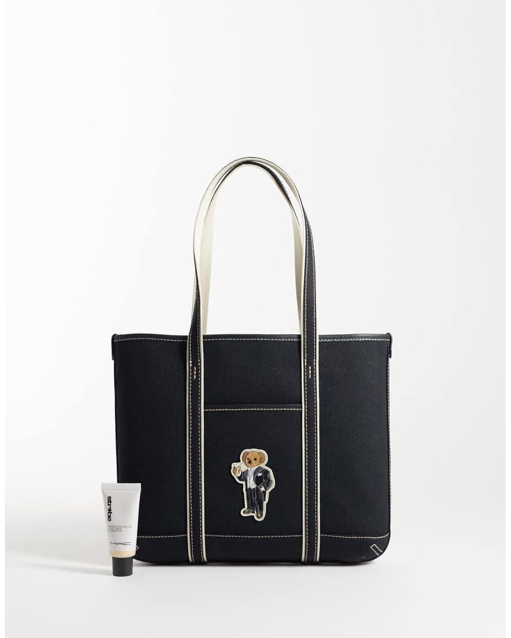 Polo Ralph Lauren Black Bear Print Small Tote Bag