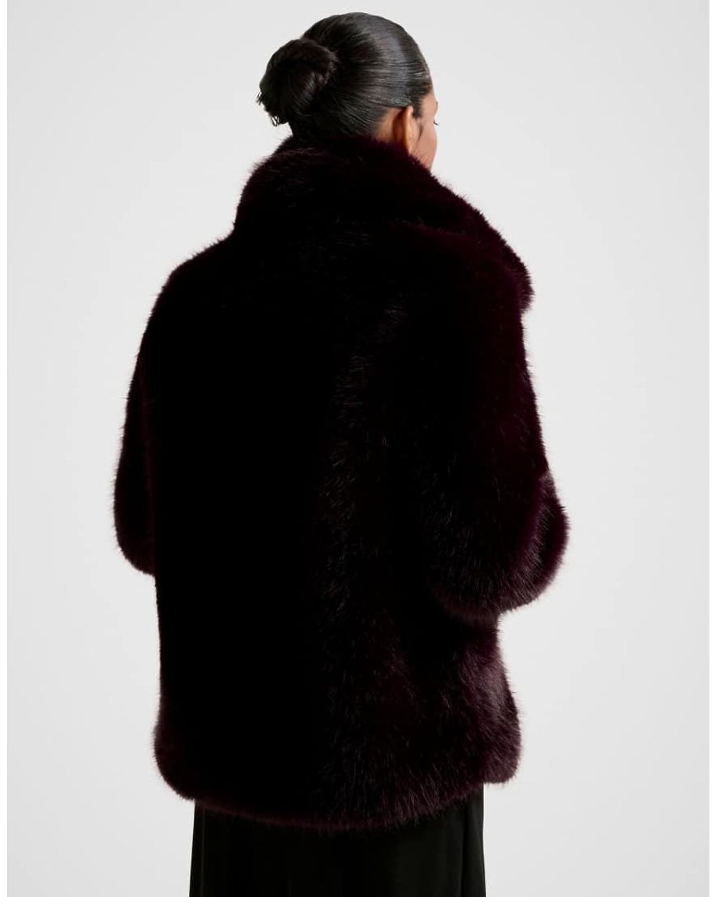 Forever New Black Faux Fur Coat