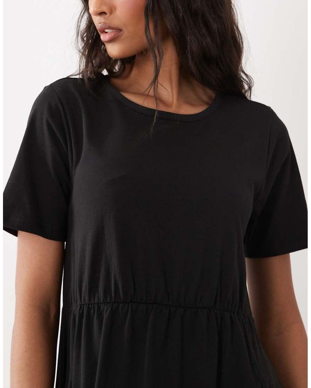 Threadbare Black Jersey Short Sleeve Midi Dress