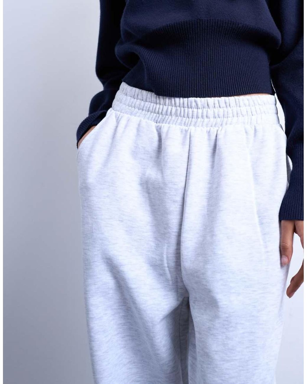 Joggers De Pernera Recta De TOPSHOP de color White