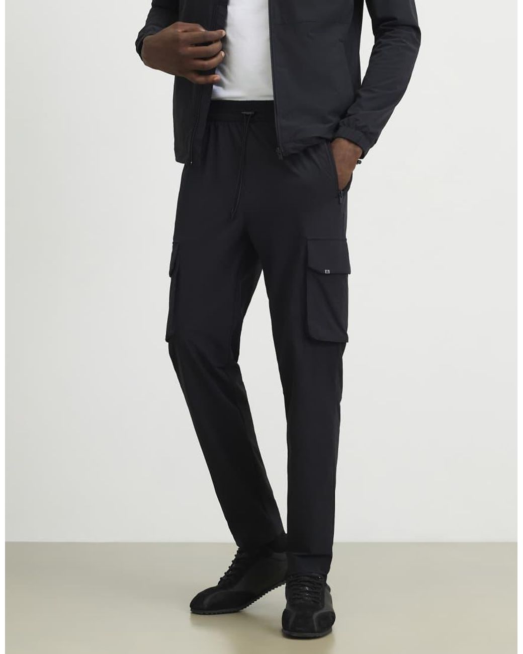 River Island Black Skinny Fit Cargo Trousers for men