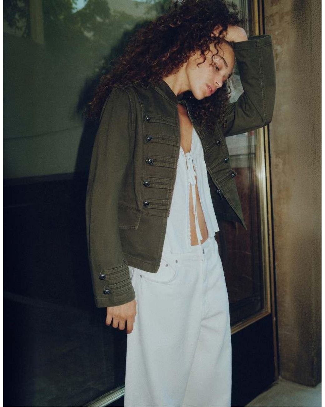 Pull&Bear Black Fitted Button-Detail Jacket