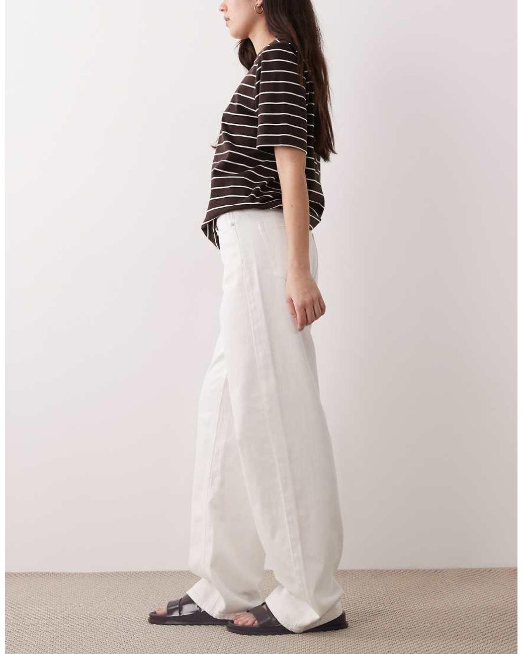 Vila Pink Freya High Waist Wide Leg Jeans