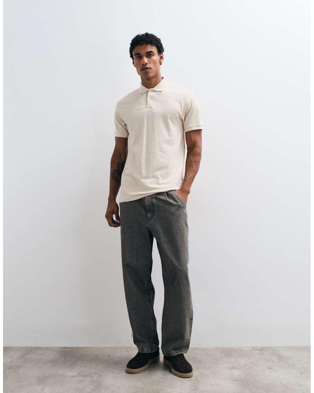 ASOS Natural Essentials Regular Fit Polo for men