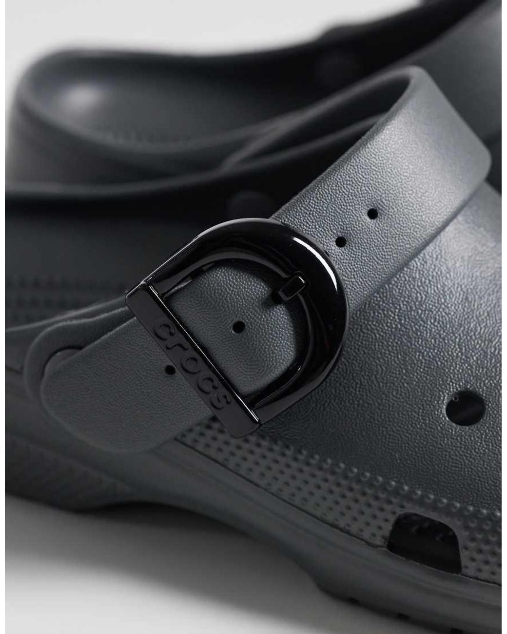 CROCSTM Gray Classic Enamel Buckle Clogs