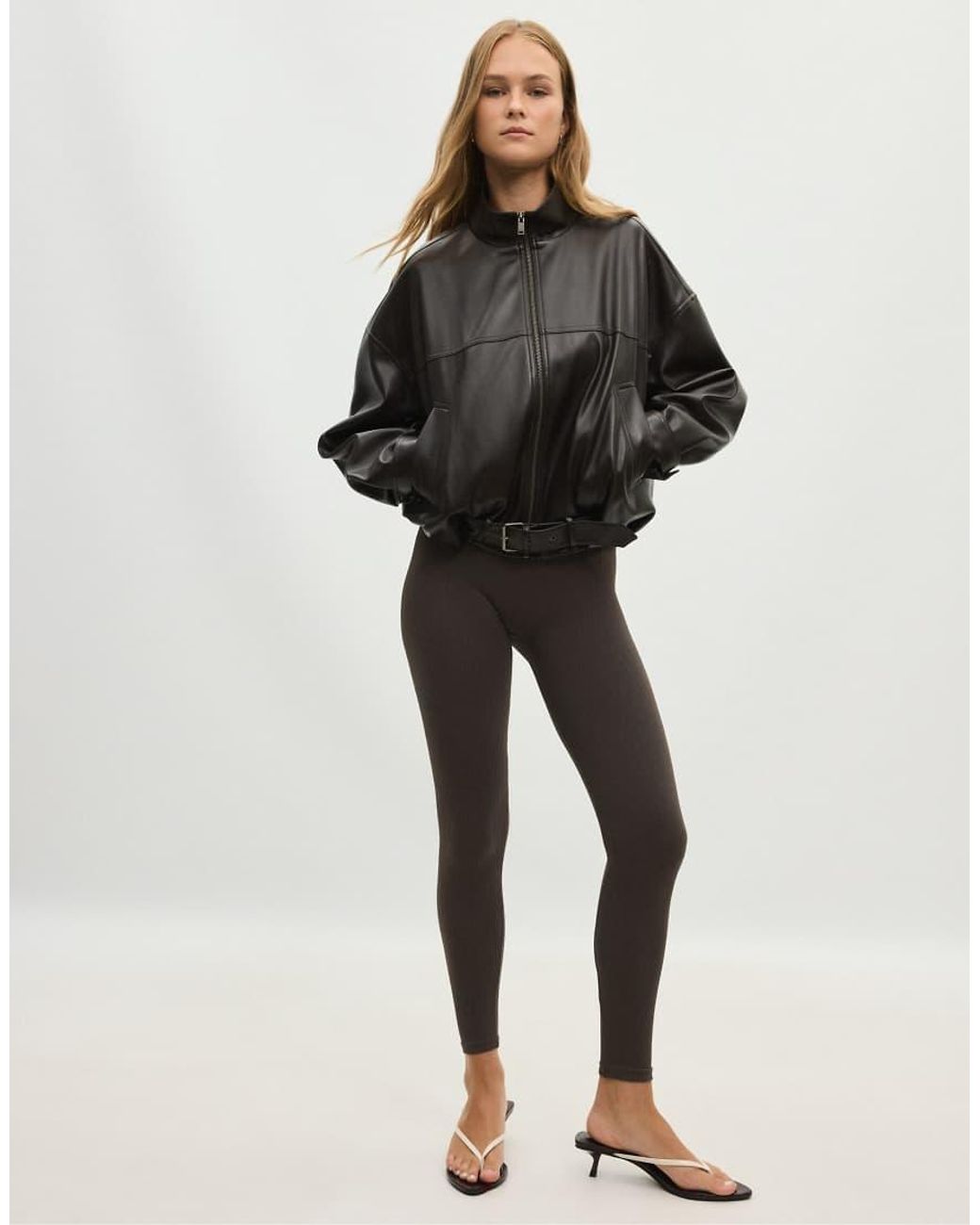 Stradivarius Black High-Waist Seamless Leggings