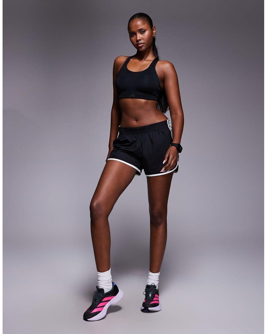 Adidas Originals Blue Adidas Training Optime High Support Sports Bra