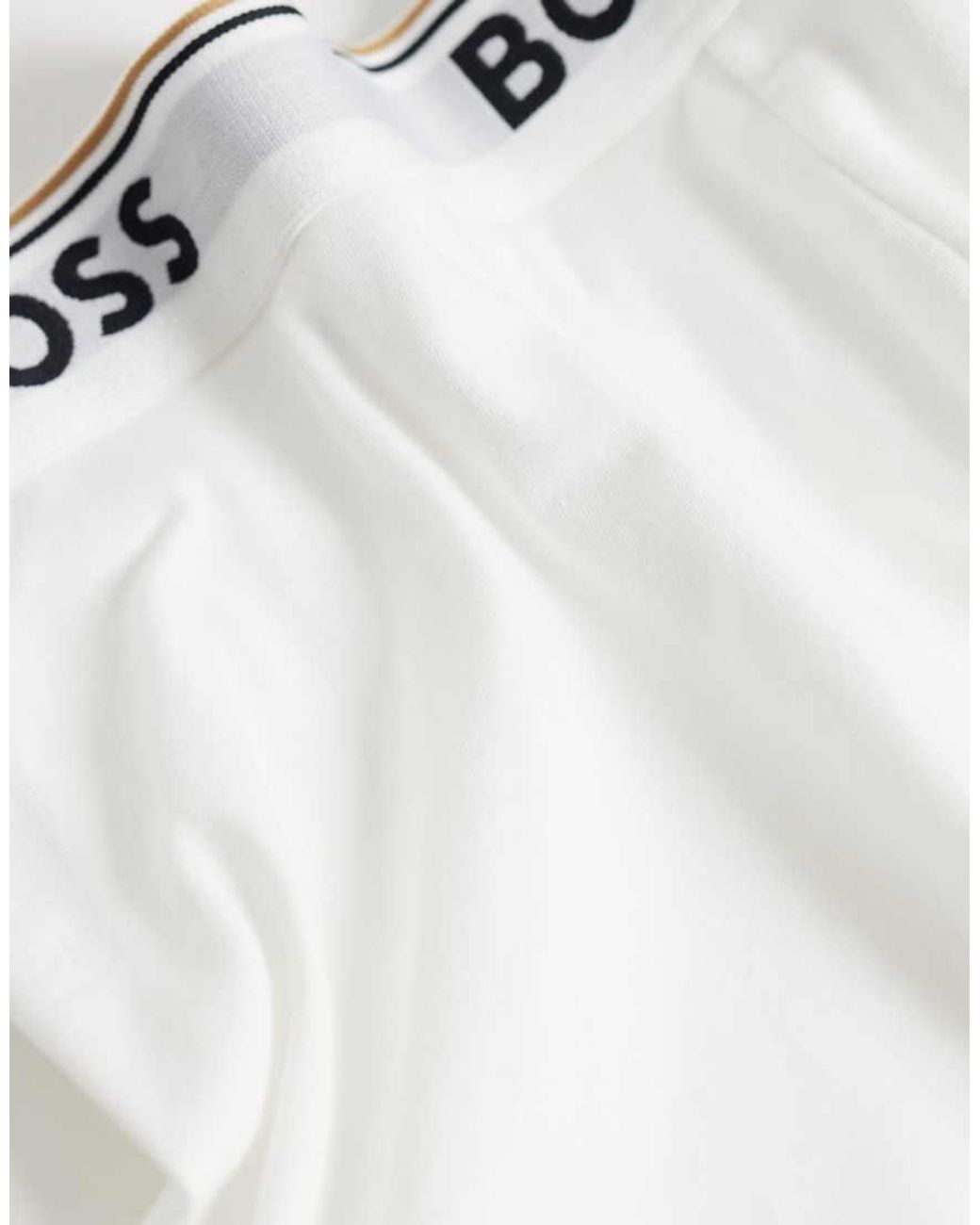 Boss White 3 Pack Power Logo Waistband Boxer Briefs for men