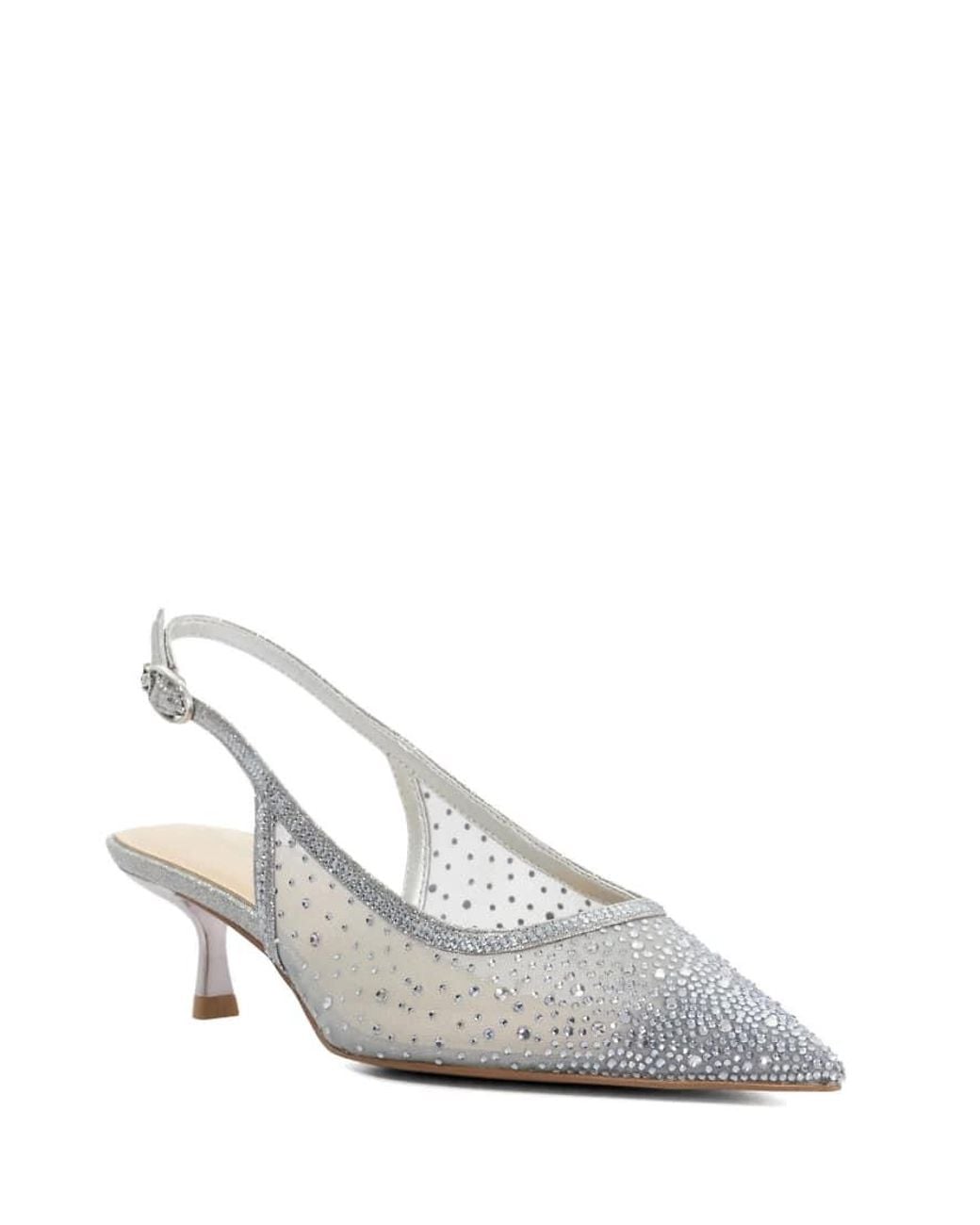 Dune White Cirelle Slingbacks