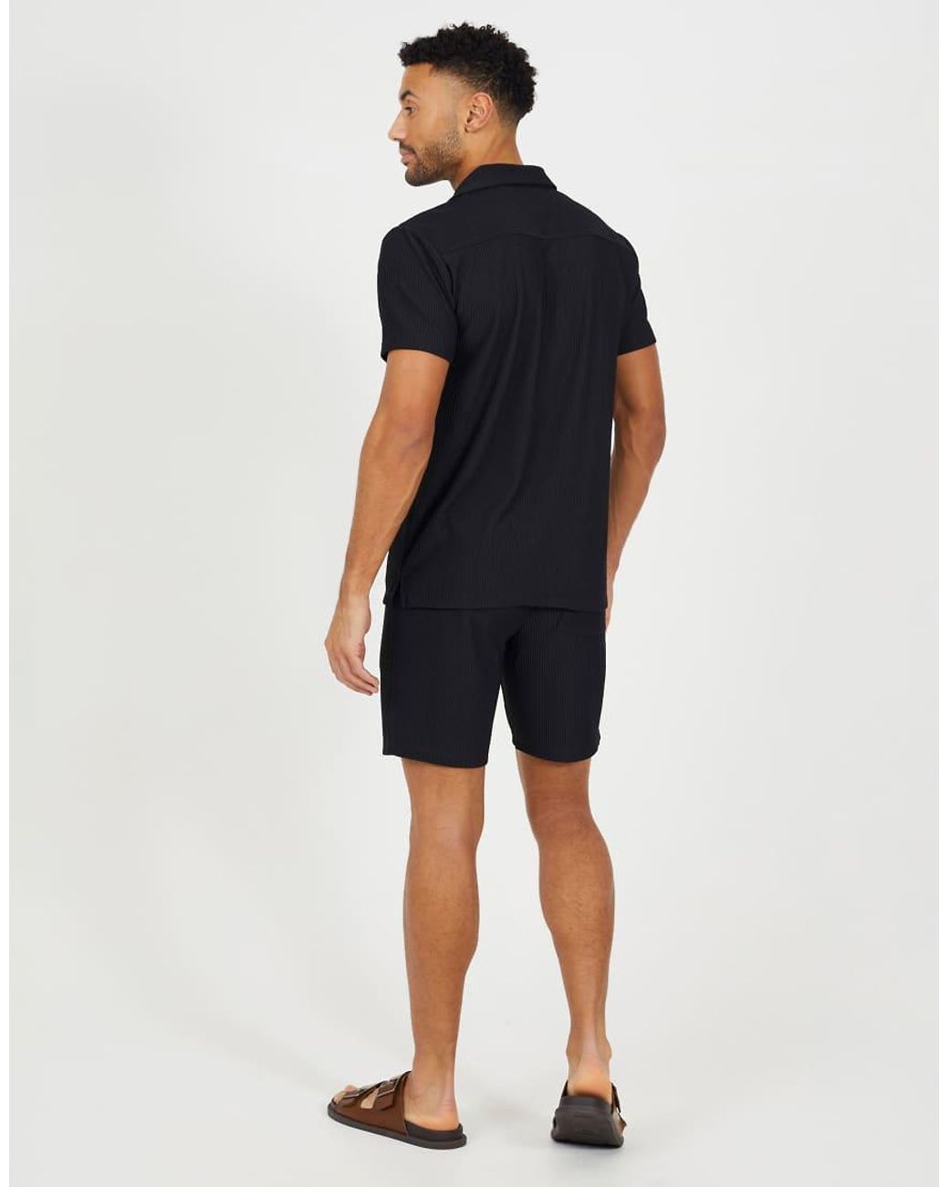 Brave Soul Blue Pleated Shorts for men
