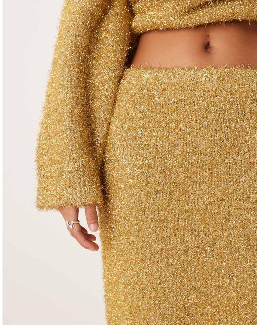 ASOS Natural Co-Ord Tinsel Midaxi Skirt
