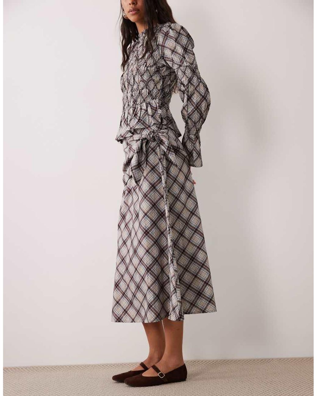 Wednesday's Girl Multicolor Midi Skirt With Tie Detail