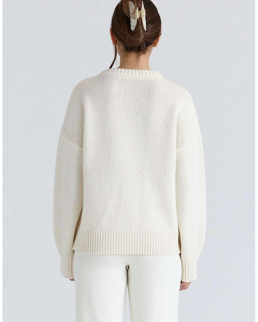House Of Cb Natural Bear Ivory Wool Chunky Knit Sweater