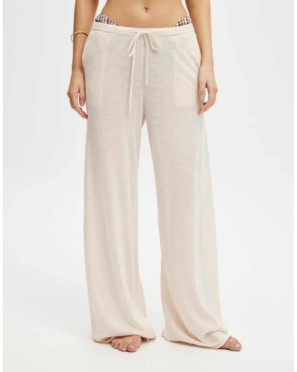 Cotton On White Isla Knit Relaxed Pant