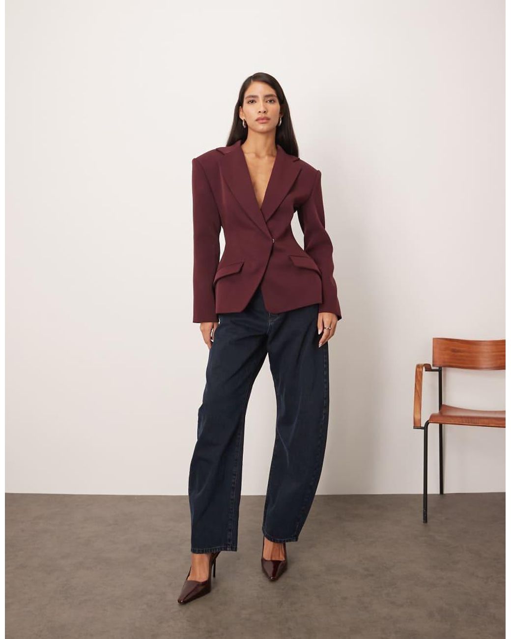 ARRANGE Purple Premium Tailored Blazer With Cinched Waist