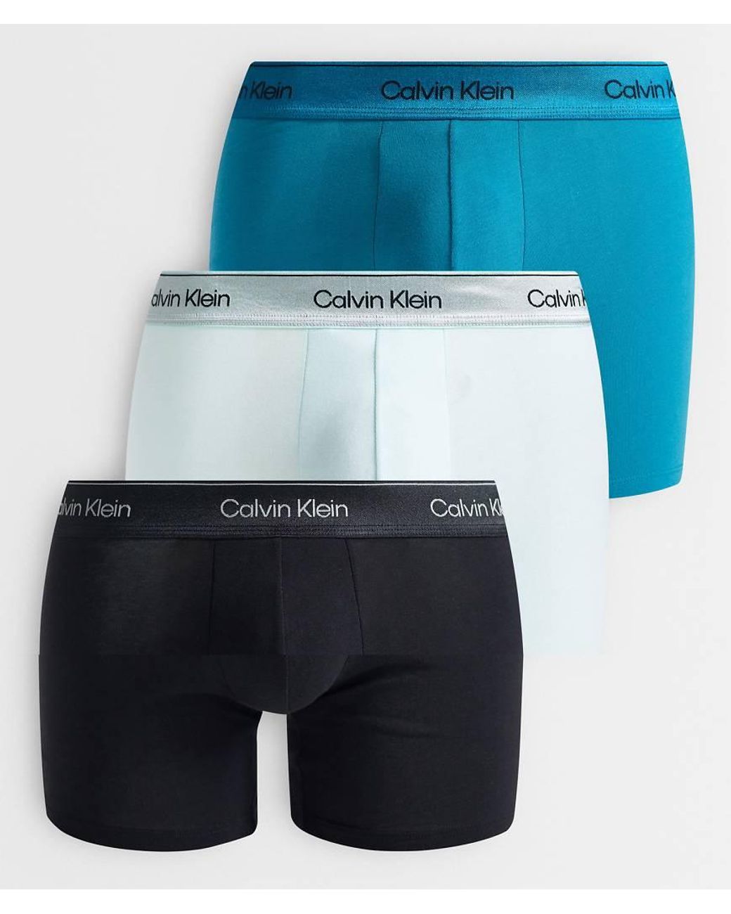 Calvin Klein Blue Icon Cotton Stretch 3 Pack Boxer Briefs for men