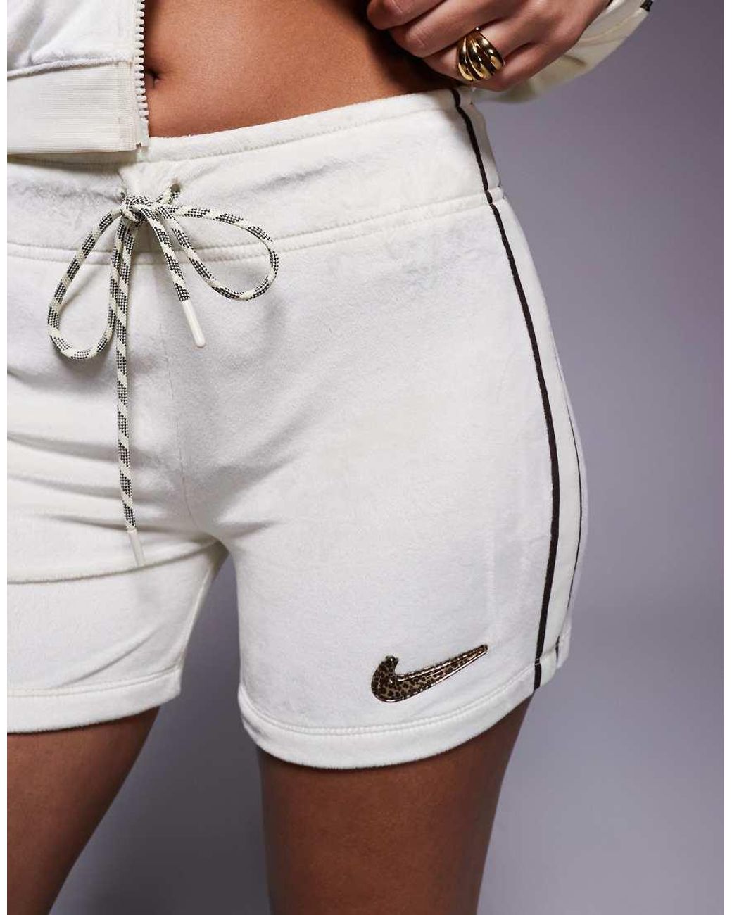Nike White Velour Shorts