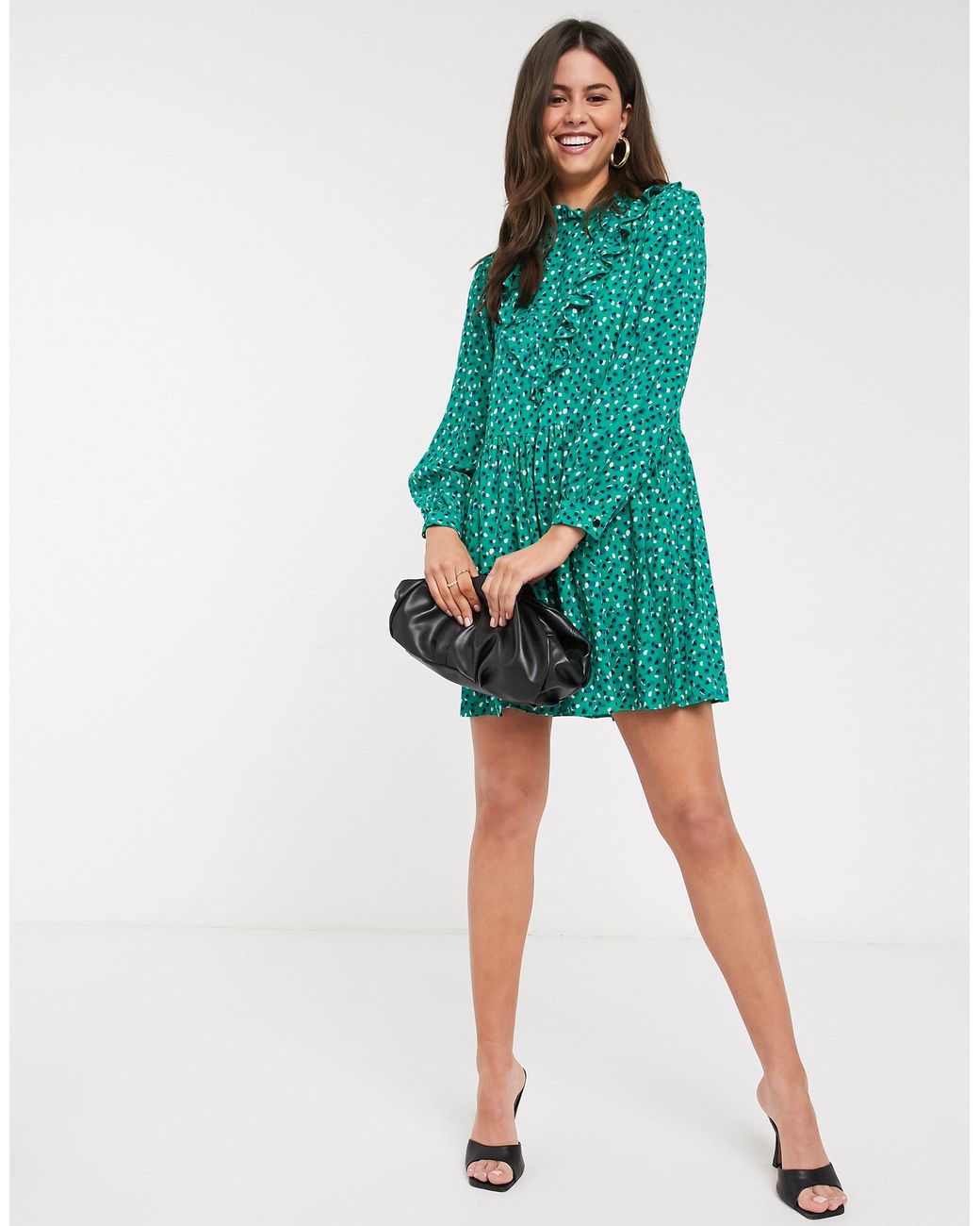Buy river island polka dot midi smock dress in white> OFF-75%