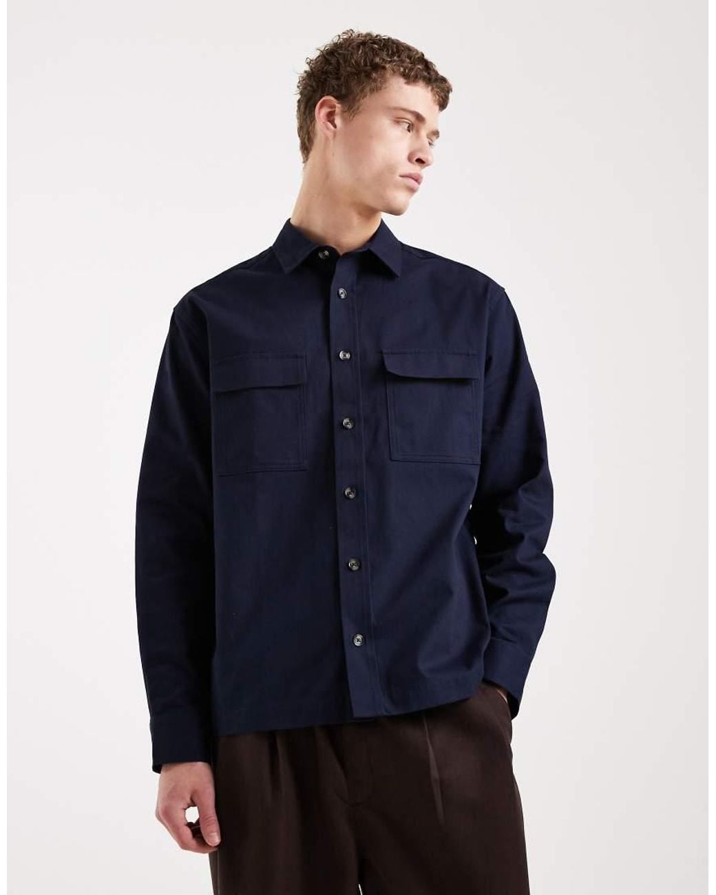 ASOS Blue Relaxed Shirt for men