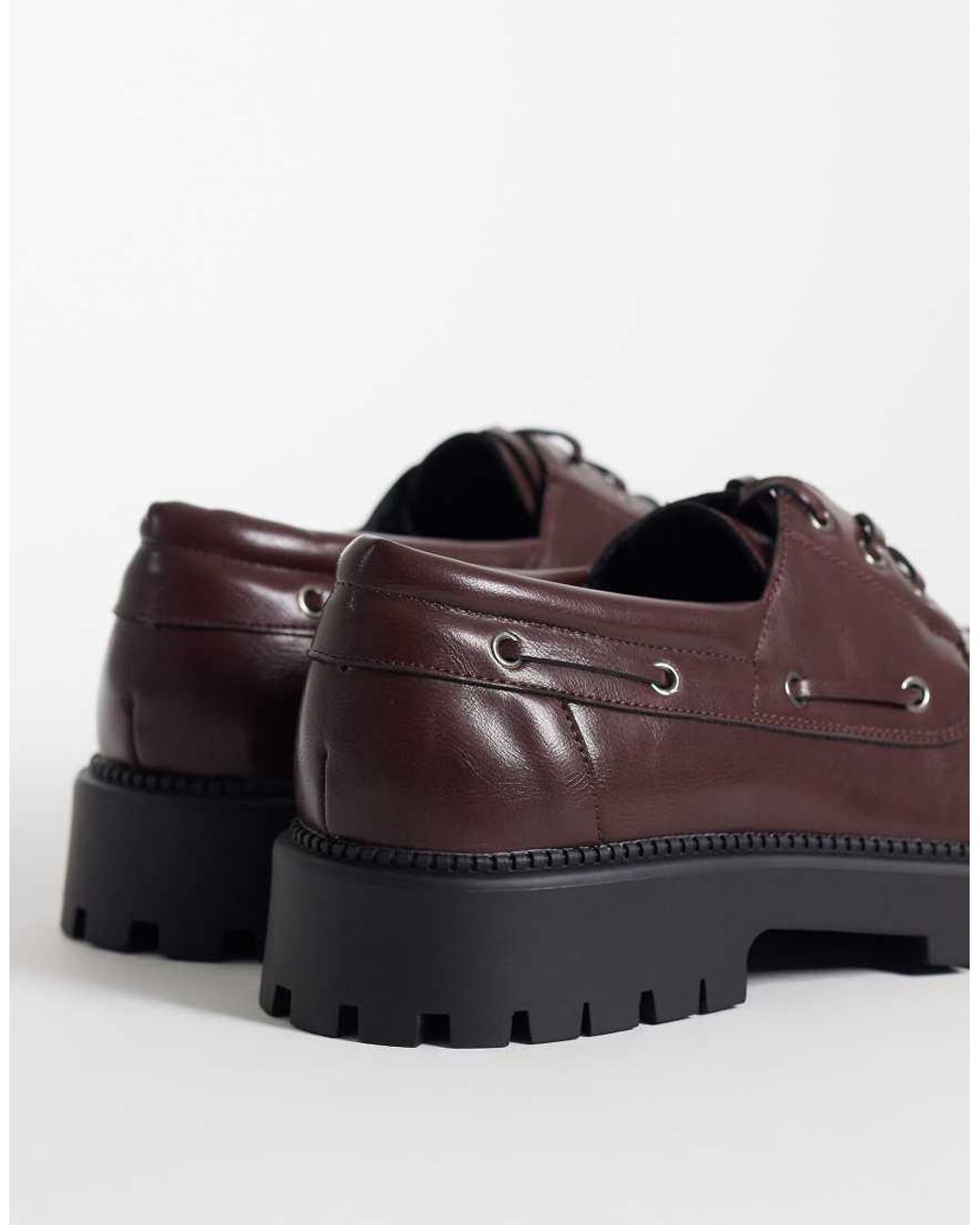 SEQWL Brown Mexton Chunky Lace Up Boat Shoes for men