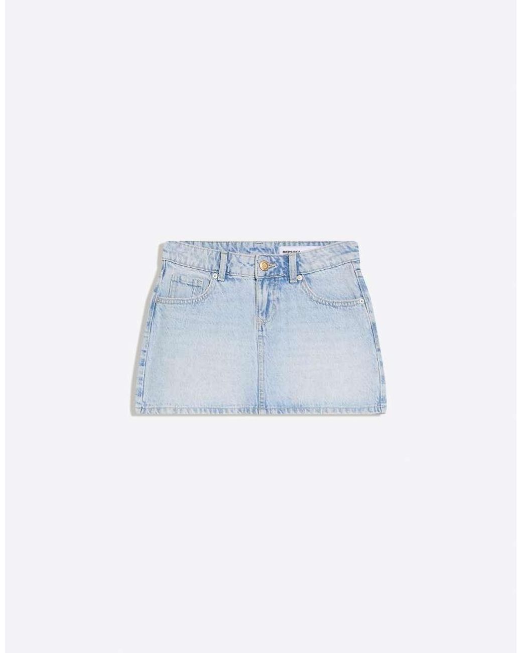 Bershka Blue Denim Mini Skirt