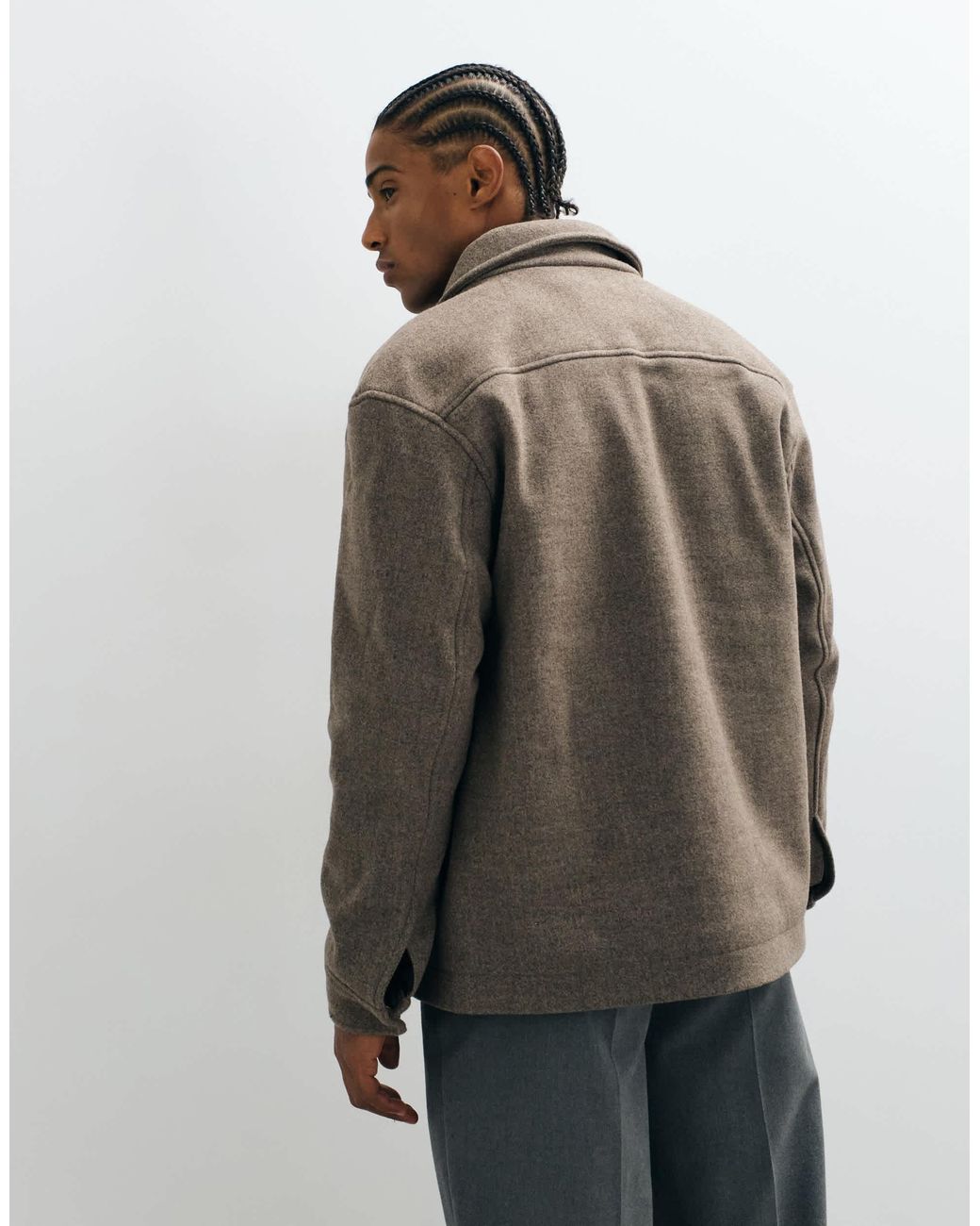 SELECTED Brown Wool Blend Shacket for men