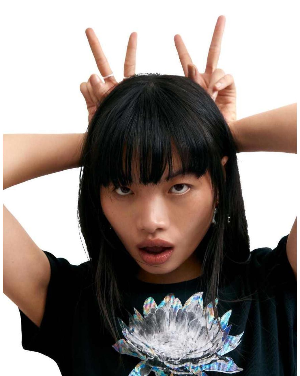 Desigual White Floral Print T-Shirt