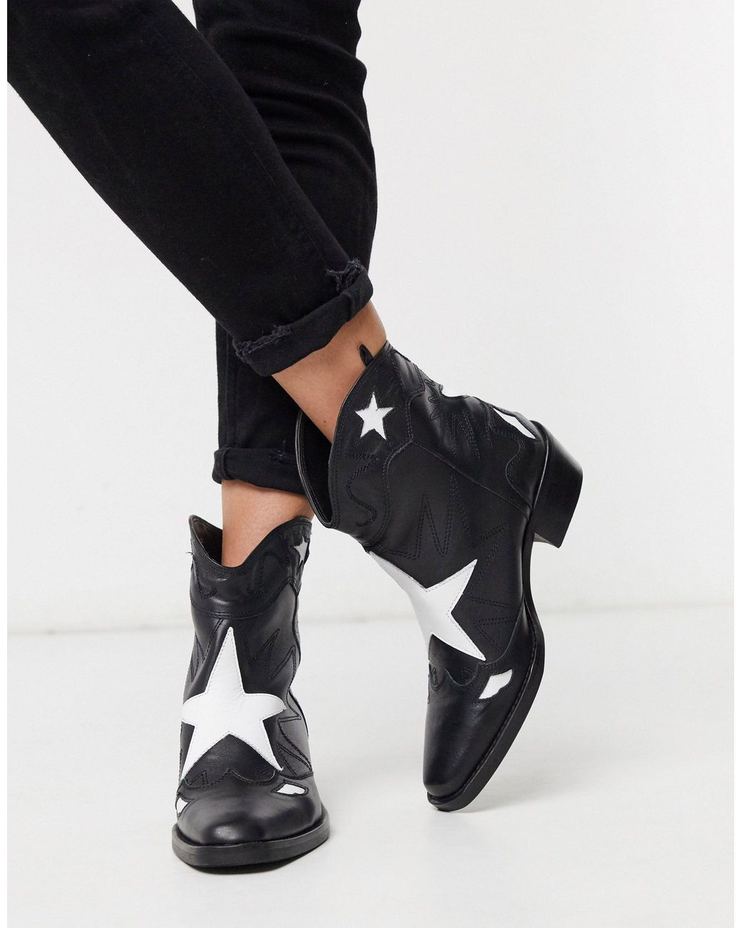 Botas estilo western Pull&Bear de color Negro | Lyst