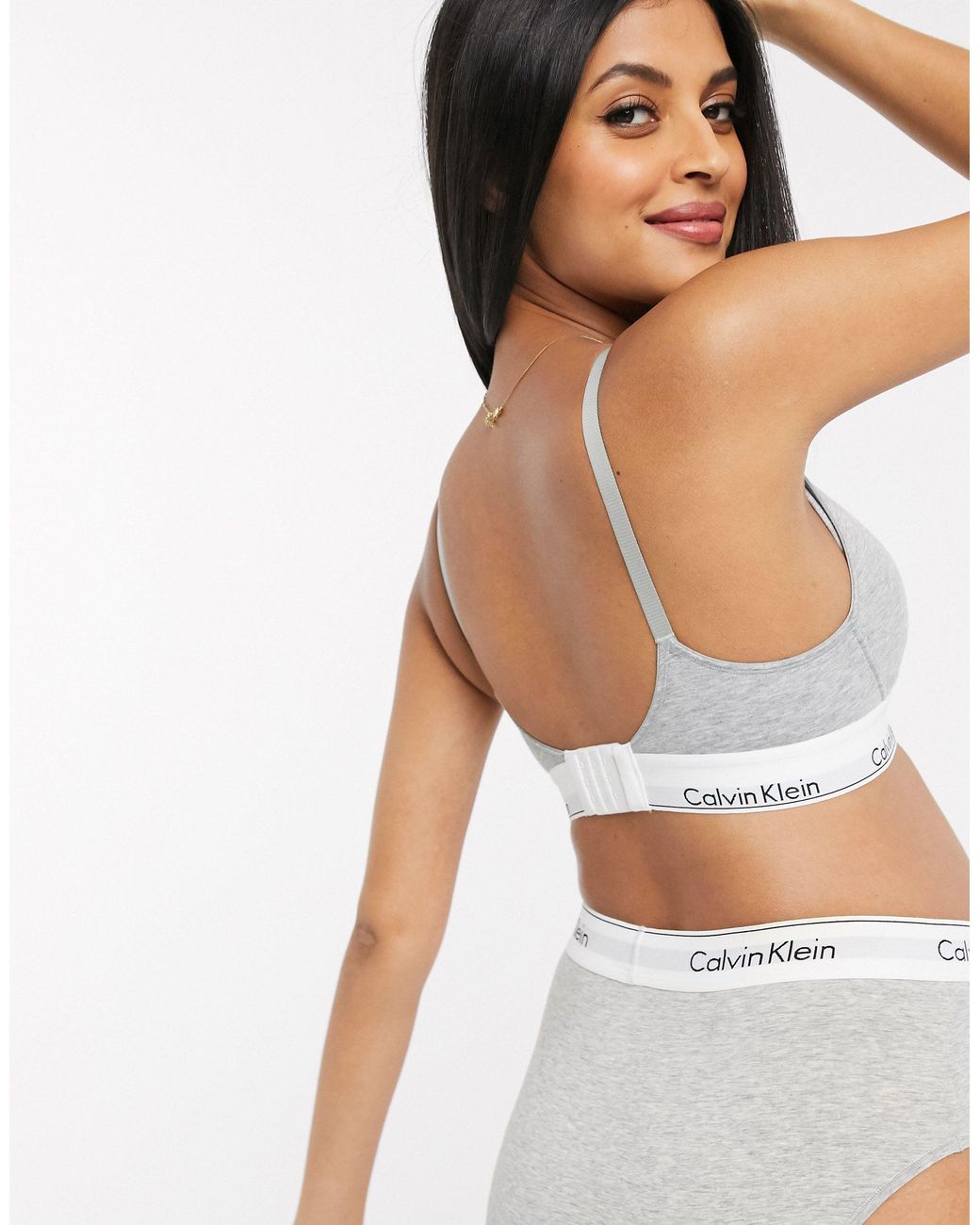 Calvin Klein Modern Cotton Nursing Bra in grey