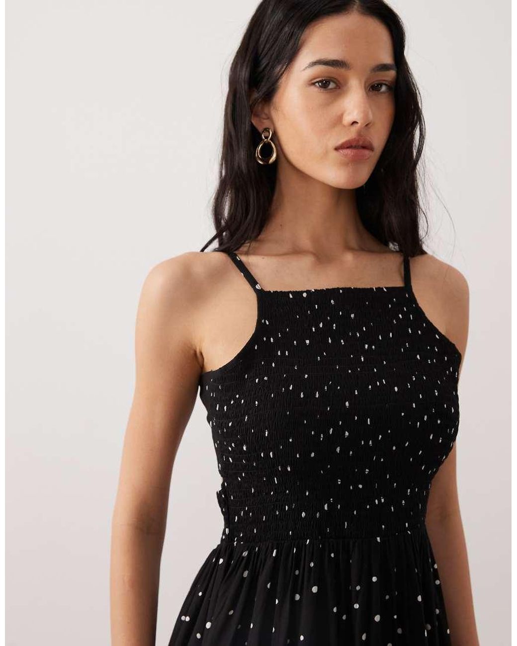 esmé studios Black Shirred Beach Maxi Dress