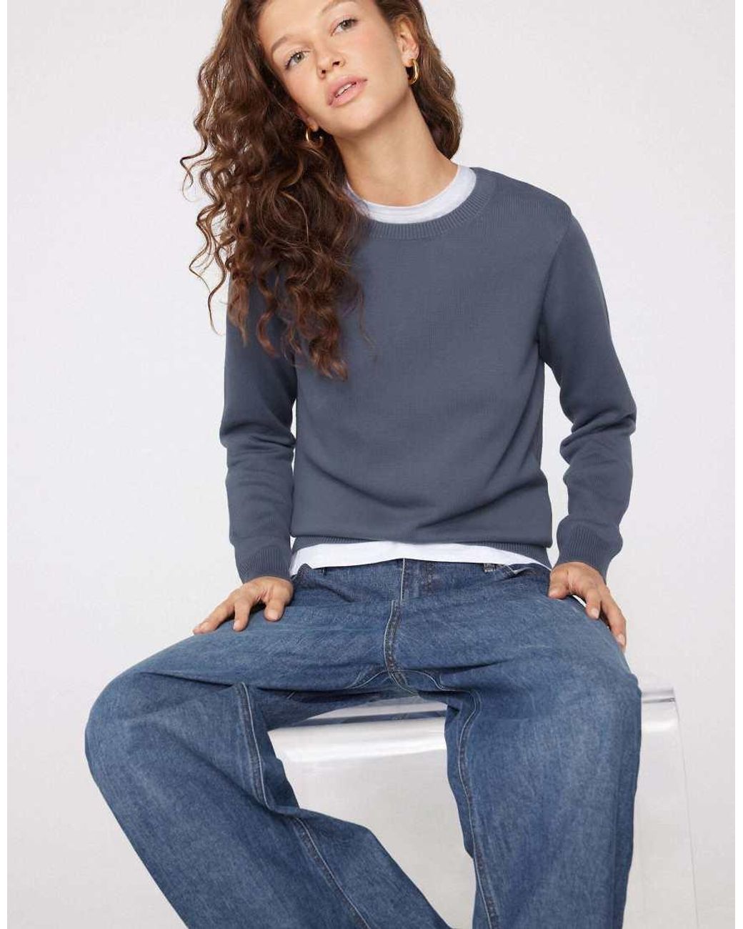 Tezenis Blue Fully-Fashioned Round Neck Jumper