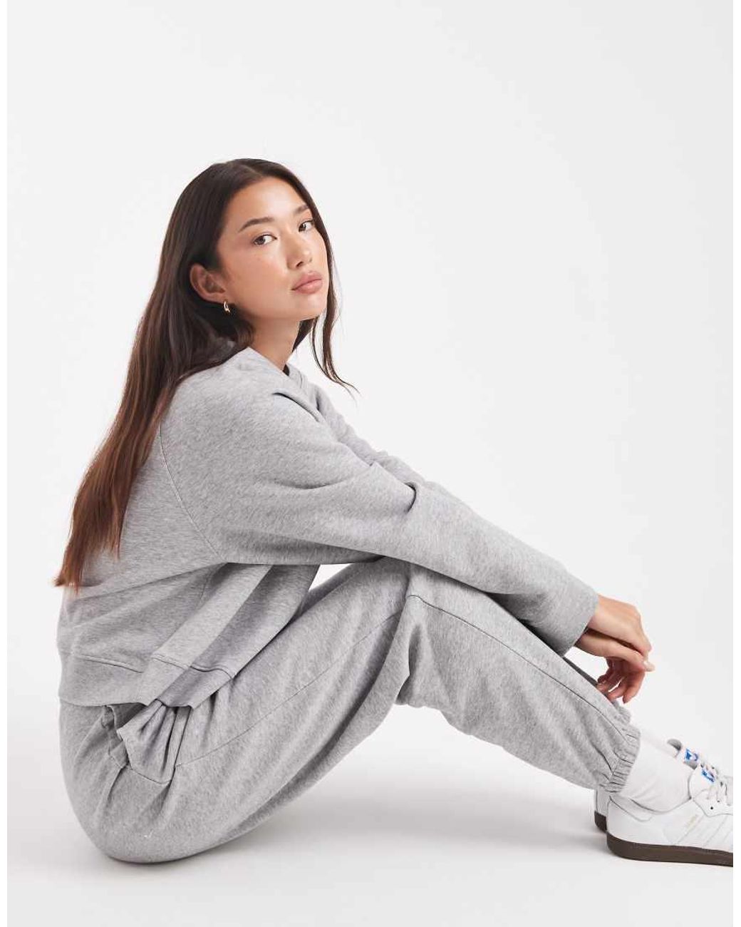 ASOS Gray Oversized Brushback Sweatshirt With Raglan Detail