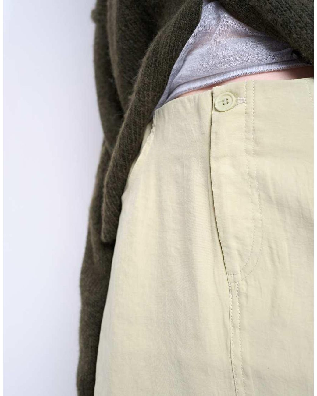 TOPSHOP Gray Super Soft Cupro Mini Skirt