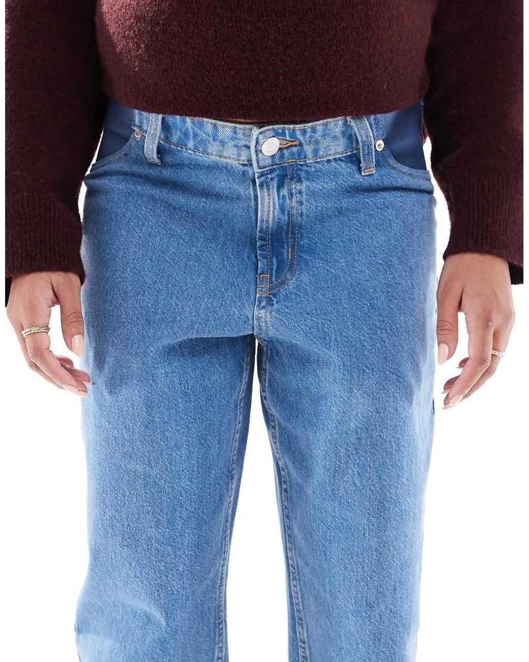 ASOS Blue Asos Design Maternity High Rise Relaxed Mom Jeans
