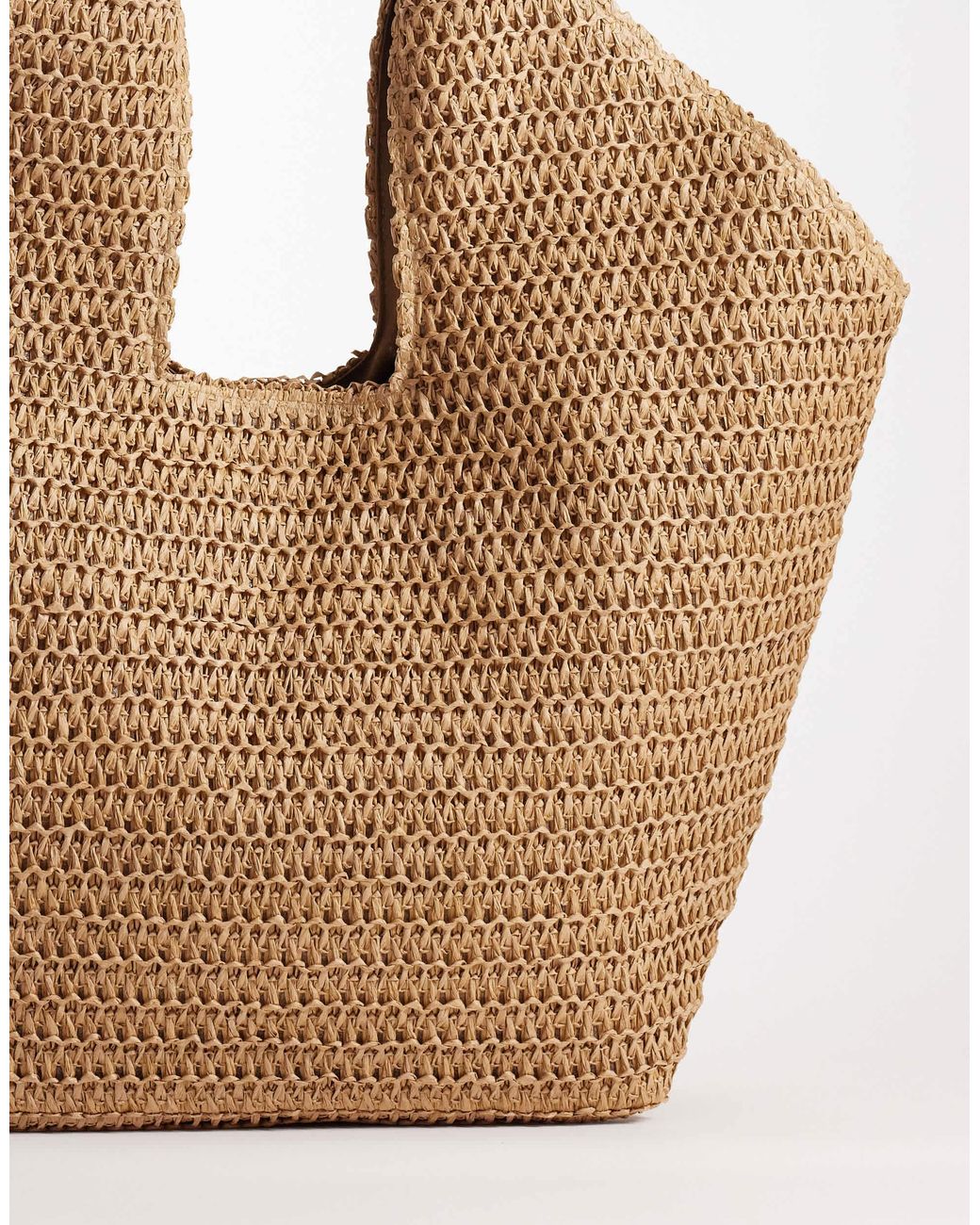 ASOS Brown – vasenförmige oversize-tragetasche aus stroh