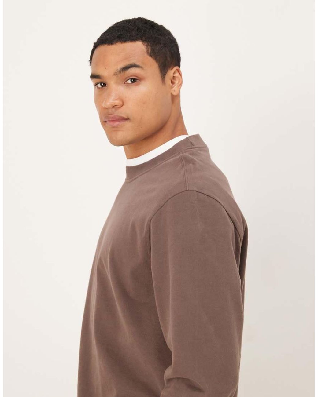 Abercrombie & Fitch Brown Long Sleeve Premium Heavyweight Sweatshirt for men