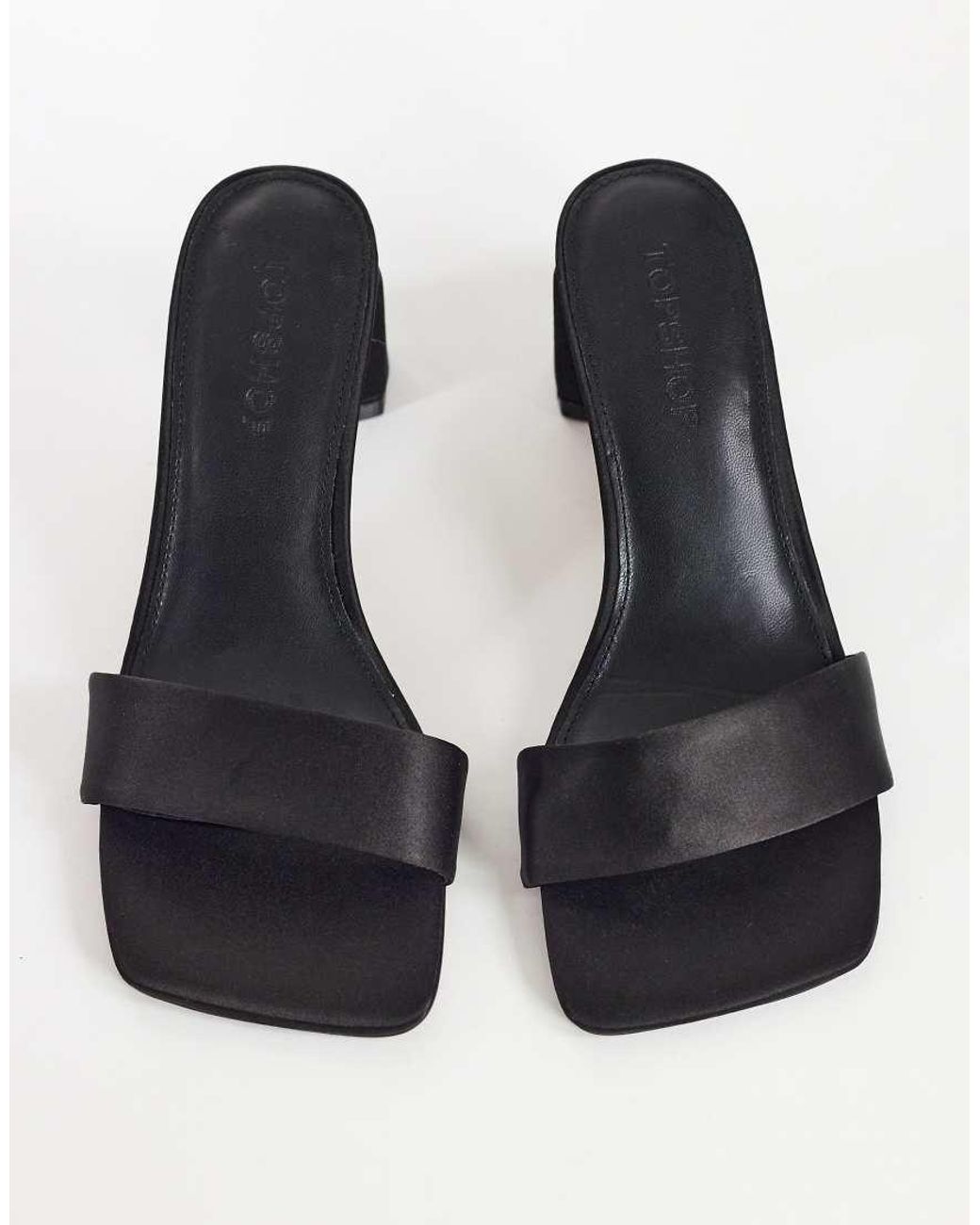 TOPSHOP Natural Nela Mid Heel Mule