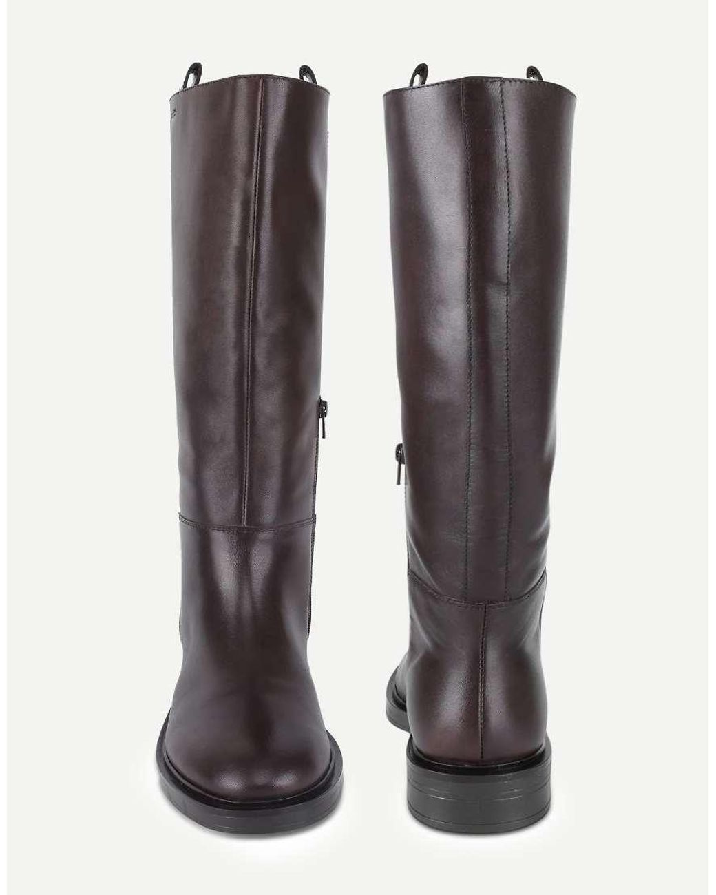 OFF THE HOOK Brown Celeste Leather Knee-High Riding Boots